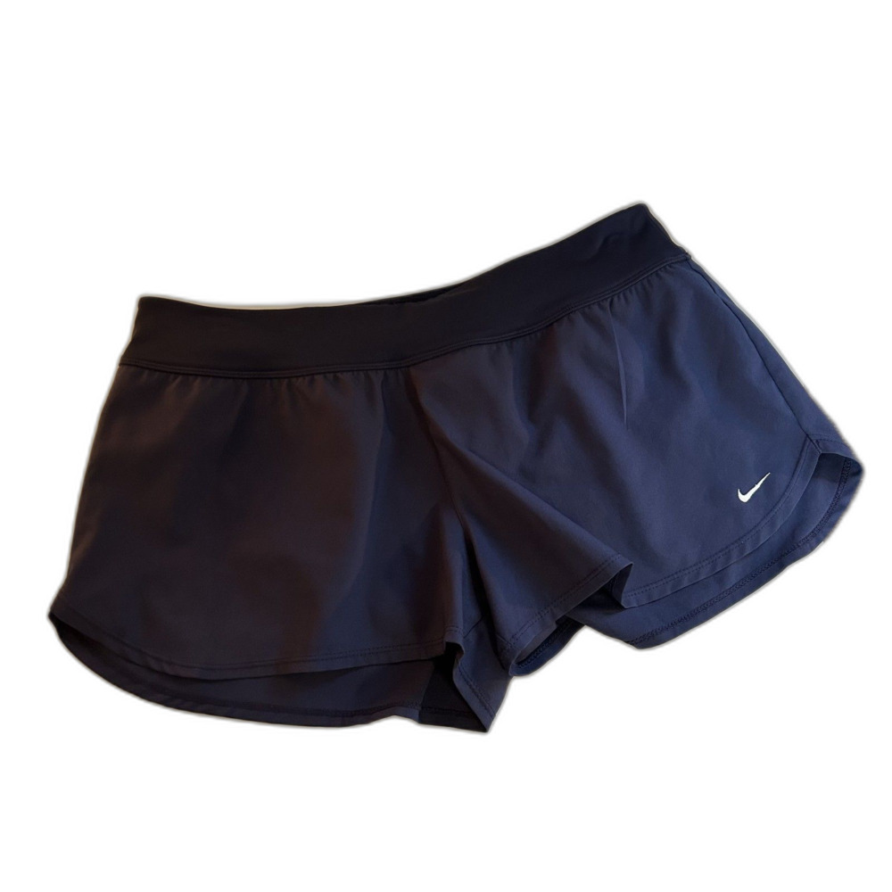 Nike Womens Athletic Running Shorts Size XL Navy Blue/Purple Dark Lined